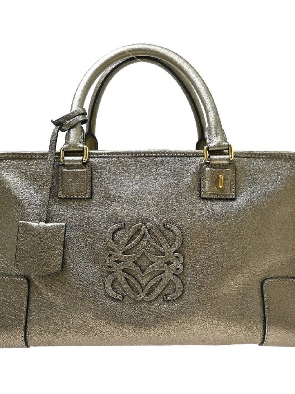 Best07 Loewe Gold Leather Amazona 36 Handbag 061012 TQ00182